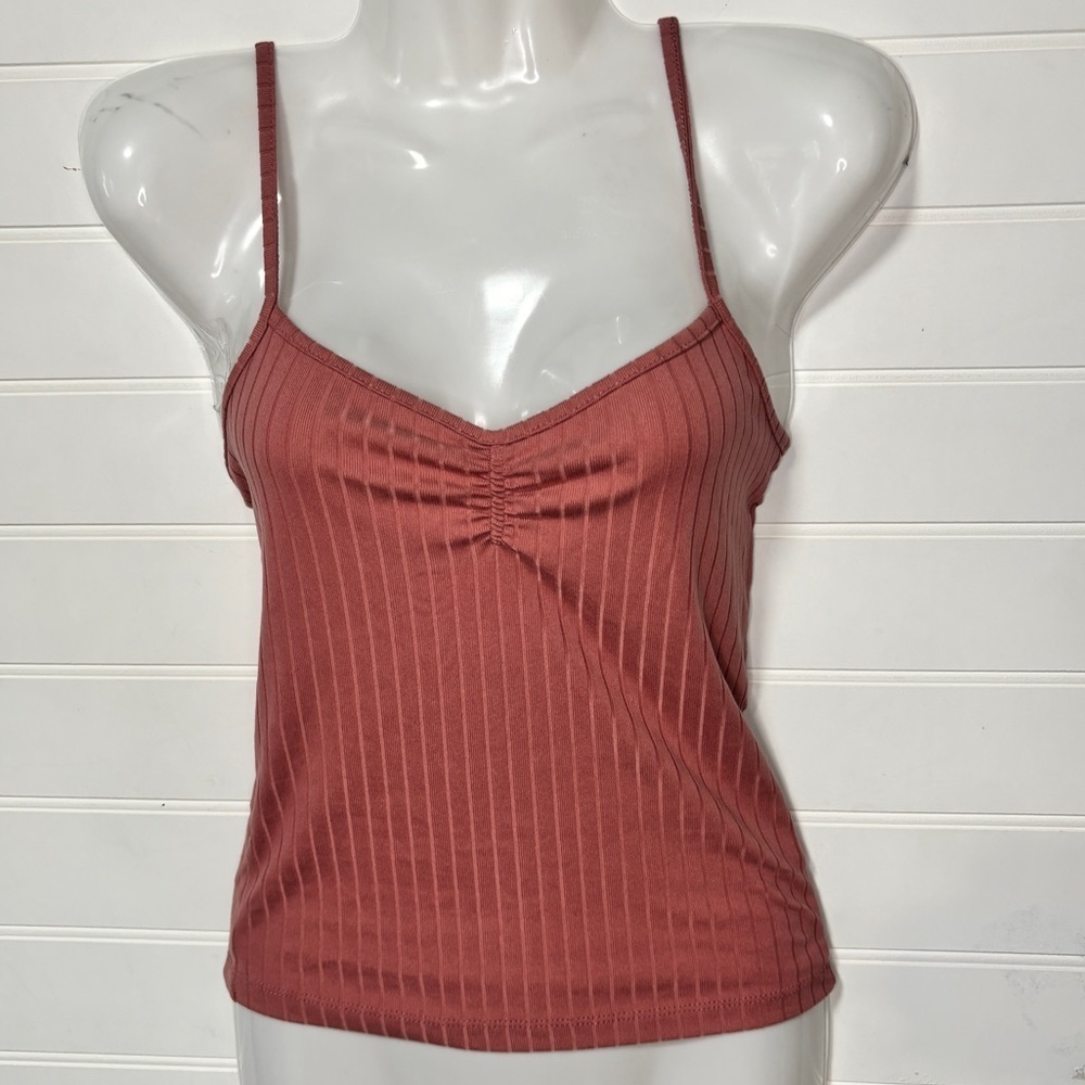 Dusty Rose Ribbed Cropped Cami Top - Ardene size Small